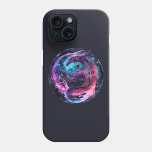 Celestial Serpent: Moonlit Dragon Emblem Phone Case