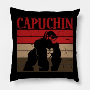 Capuchin Gorilla Vintage Pillow