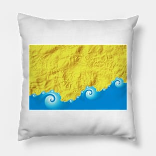 Abstract Sand and Waves Beach Background Pillow