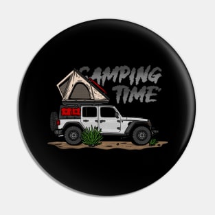 Jeep Design Camping Time - White Pin