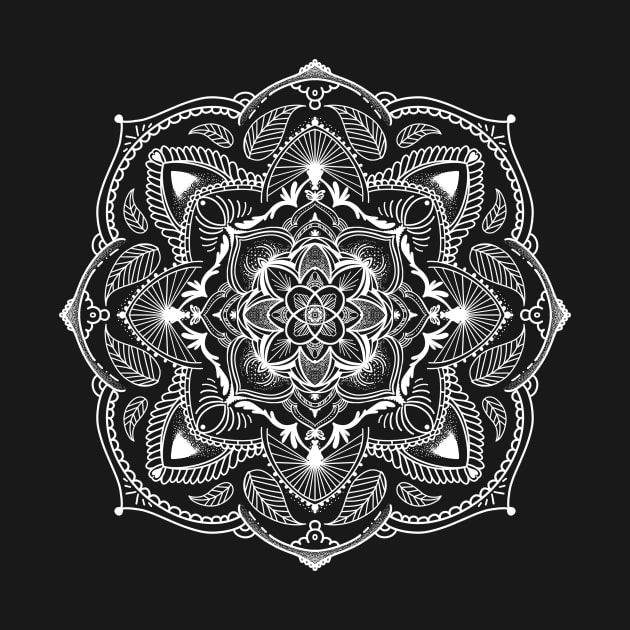 White on black Mandala by SusanaDesigns