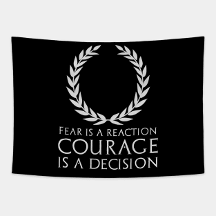 Courage - Inspiring & Motivating Quote - Ancient Greece Tapestry