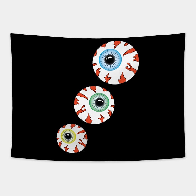 Crazy eyes fun cartoon illustration Tapestry by desperateandy