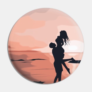 Sunset on the beach Pin