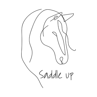 Saddle up - Horse Head On White T-Shirt