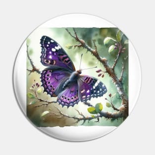 Pop Purple Emperor - Watercolor Butterfly Pin