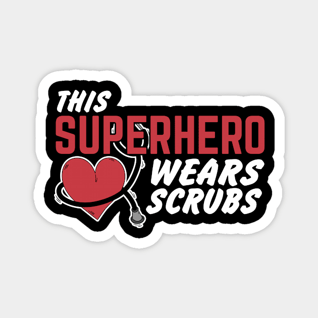 This Superhero Wears Scrubs Doctor Nurses Week Magnet by paola.illustrations