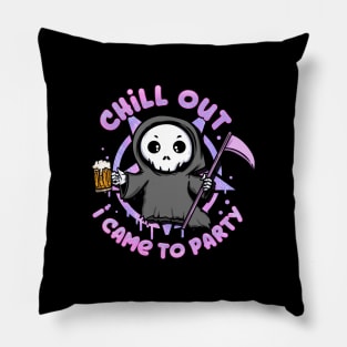 Chill Out I Came For Party - kawaii Reaper T-Shirt Pillow