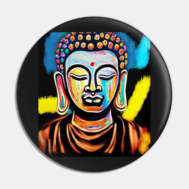 Buddha | Spray Paint | AI Art - Pink Buddha - Pin | TeePublic