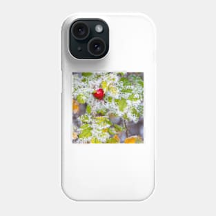 Rose hip and frozen leaves Phone Case