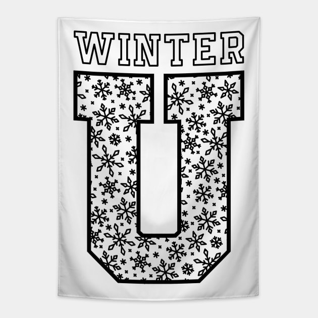 Winter University (Black) Tapestry by comecuba67