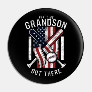 That's My Grandson Out There Baseball and Softball Grandma Gift Pin