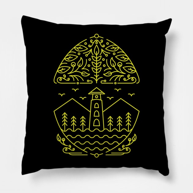 Lighthouse Ornament Pillow by VEKTORKITA