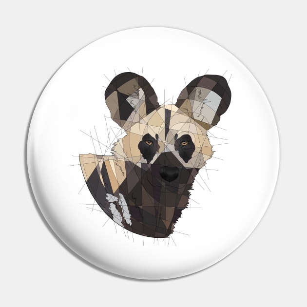 African Wild Dog Pin by Blacklightco