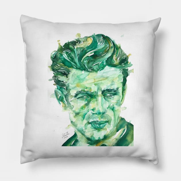 JAMES DEAN watercolor portrait .4 Pillow by lautir