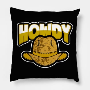 BROWN Cowboy Hat Howdy Pillow