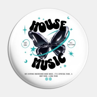 HOUSE MUSIC  - Butterfly Y2K steez  (black/blue) Pin