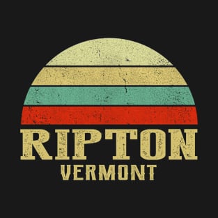 RIPTON VERMONT Vintage Retro Sunset T-Shirt