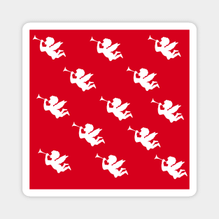 Cherub angels random red pattern Magnet