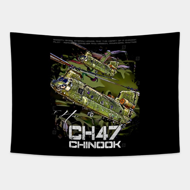 CH-47 Chinook helicopter Tapestry by aeroloversclothing