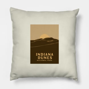 Indiana Dunes Minimal Travel Poster Pillow