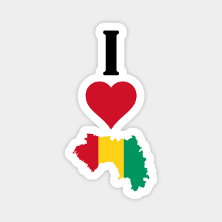 I Love Guinea Vertical I Heart Guinean National Flag Map Magnet