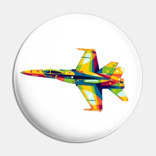 F/A-18 Hornet in Pop Art Pin