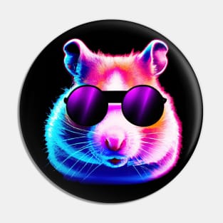 Rave Hamster Purple Retro Pop Art Colorful Pin