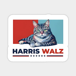 Harris Walz 2024 Obviously Democrat Cat, Madam President, Vote Blue Magnet