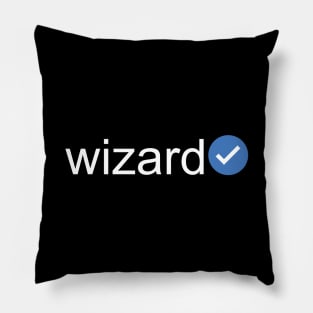 Verified Wizard (White Text) Pillow