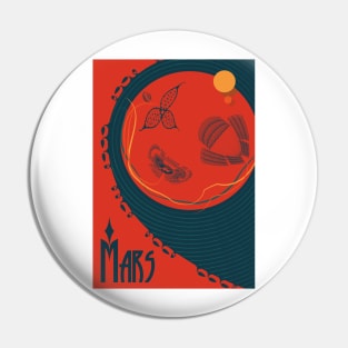 Mars - Art Nouveau Space Travel Poster Pin