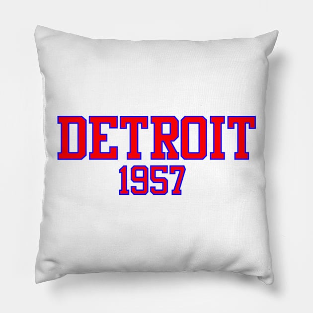 Detroit 1957 Pillow by GloopTrekker