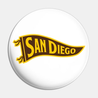 San Diego Pennant - White Pin