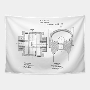 Glass Furnace Vintage Retro Patent Hand Drawing Funny Novelty Gift Tapestry