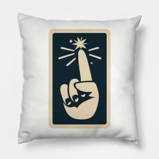 index finger sparks idea poster Pillow