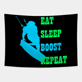 Kitesurfer Life Eat Sleep Boost Repeat Retro Style Tapestry