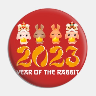 Year Of The Rabbit 2023 Happy Chinese New Year Women Men Kid Pin