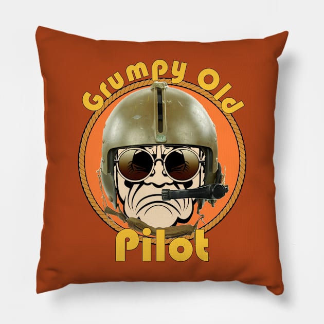 Grumpy Old Pilot Pillow by Airdale Navy