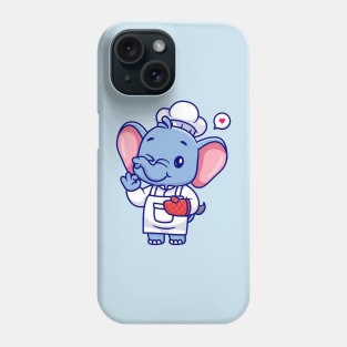 Cute Chef Elephant Cartoon Phone Case