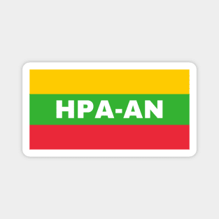 Hpa-an City in Myanmar Flag Colors Magnet