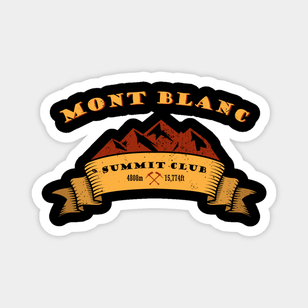 Mont Blanc Summit Club Alps Mountaineering Gift Magnet by Dolde08