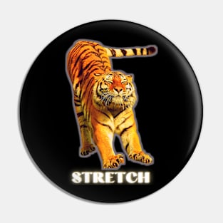 Stretch by a large tiger - white text 1 Pin