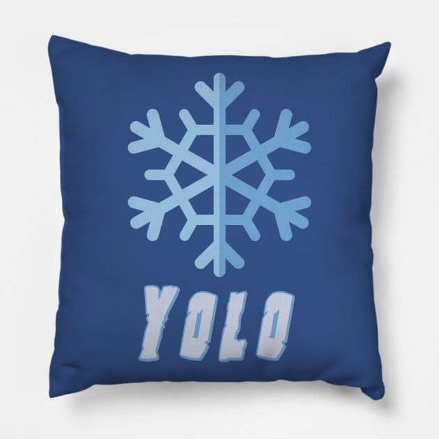 YOLO - Snowflake Pillow by confuzd.