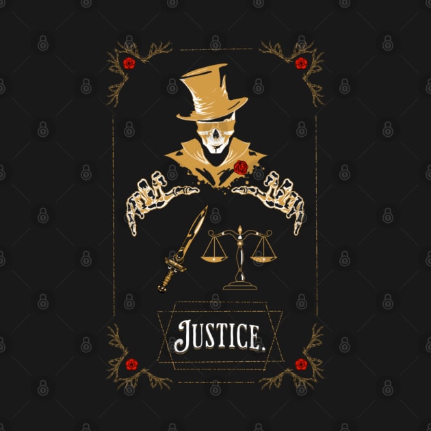 Skeleton Justice Tarot Card by Chippy Wares