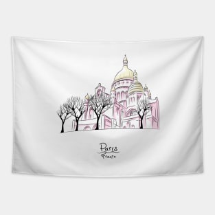 Sacre Coeur in Paris, France Tapestry