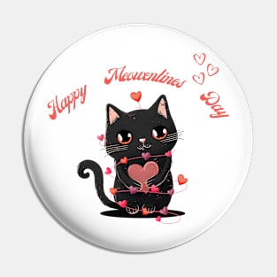 Happy Meowentines Day Funny Gift Cat Lover Pin