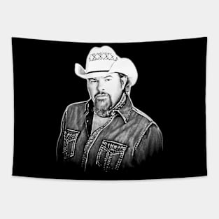 toby keith black and white art Tapestry