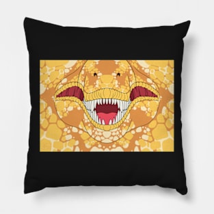 Golden T-Rex Face Pillow