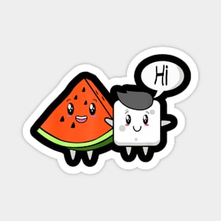 Watermelon Fruit Sugar Hi Funny Saying Quote Tropical Fruit Magnet