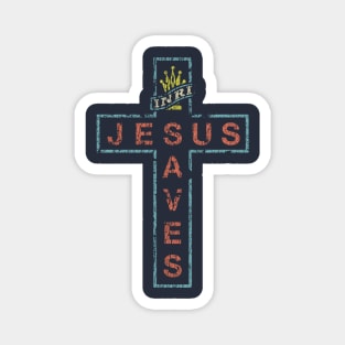 Jesus Saves Cross Sign Magnet